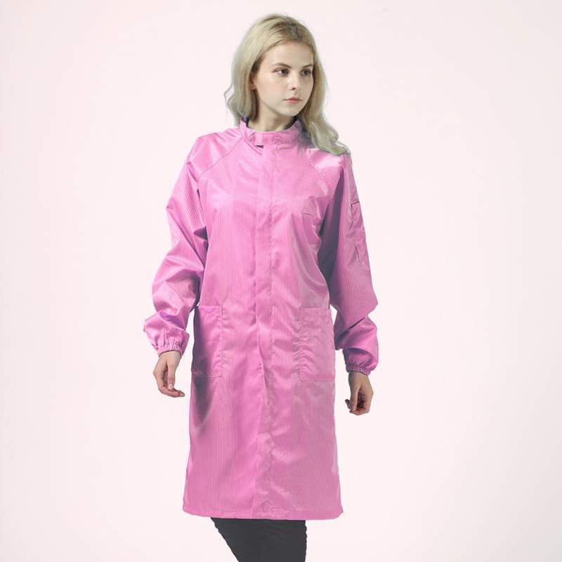 拉链工作服防静电大褂静电车间过膝衣印logo加长立领服长款无尘款