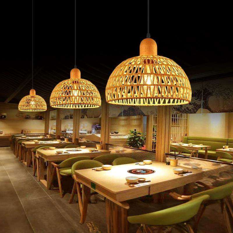 灯复古现代客厅卧室吧台日式餐厅阳台吊灯麻绳侘寂风灯罩简约编织,家装灯饰光源,餐厅吊灯,淘宝优惠券,粉丝福利购,淘宝优惠卷