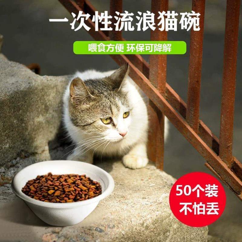 猫喂食宠物喂食盆户外一次性流浪流浪喂食碗器猫猫碗猫咪防雨狗狗