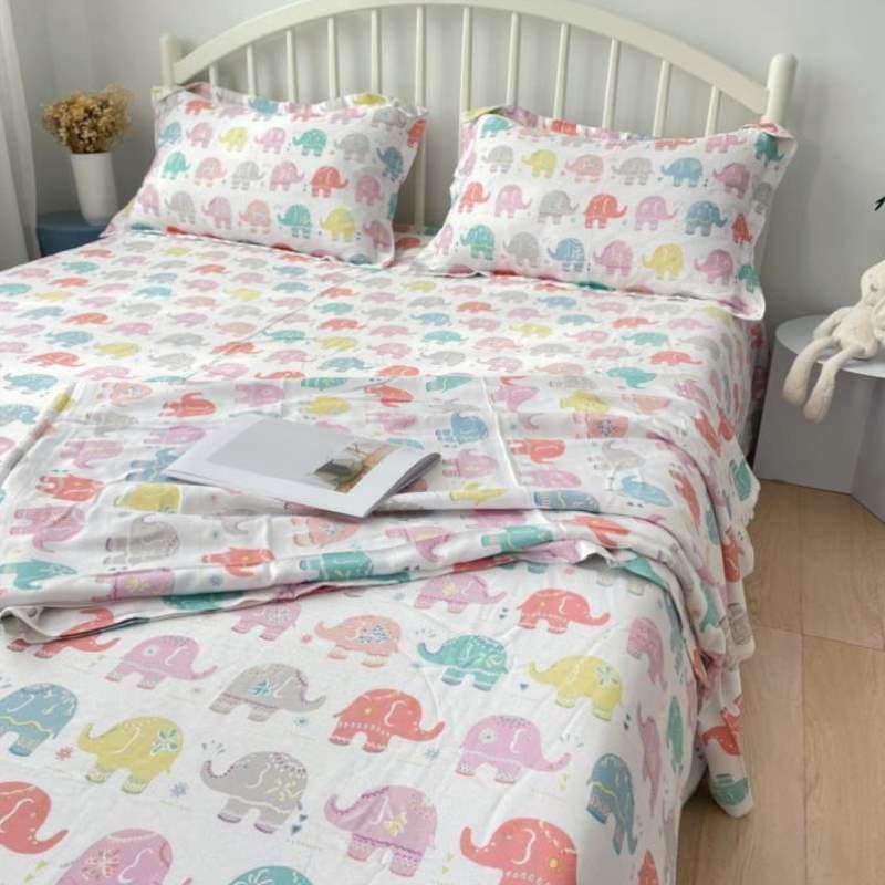 回馈包邮可180大白菜含竹纤维双人空调款床不凉席枕套活动水洗