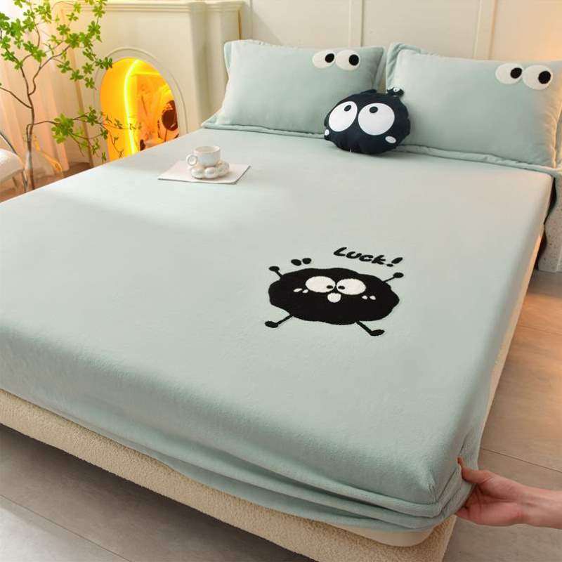 床罩法兰绒牛奶保护套单件床单珊瑚席梦思冬季床垫绒床加绒套罩笠,床上用品,床笠,淘宝优惠券,粉丝福利购,淘宝优惠卷