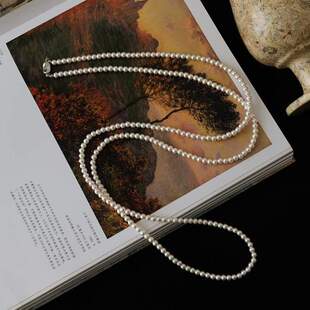 珍珠项链一款款小香多层多毛衣戴法式新超长高级强光中式链轻奢