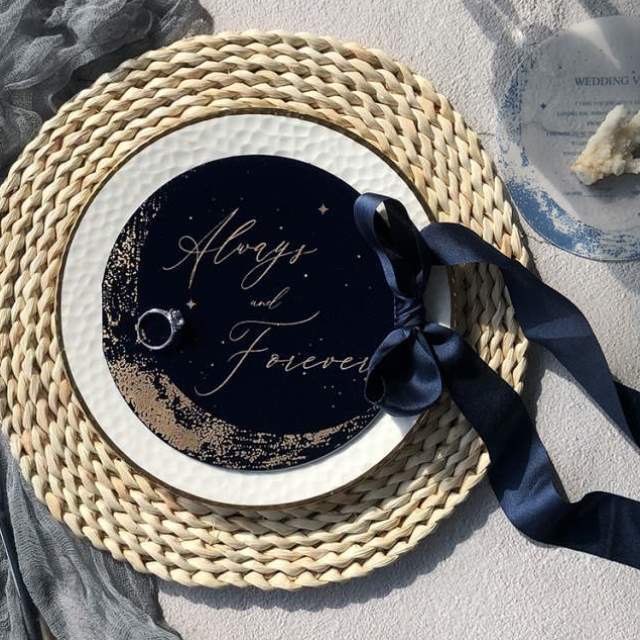 节日复古卡誓言贺卡丝绒卡高端婚礼手写请柬婚礼MarrySo星空红色