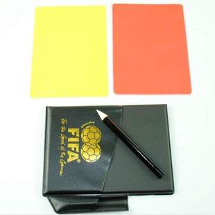 配笔红黄牌套装红黄牌红牌记录本荧光黄牌足球用裁判