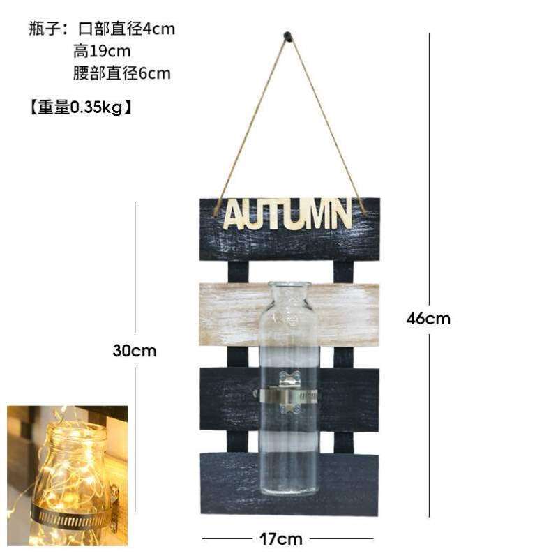 创意花瓶发光木板挂件墙面挂墙花瓶盆墙壁壁挂水培插实卧室装饰品,家居饰品,壁饰,淘宝优惠券,粉丝福利购,淘宝优惠卷