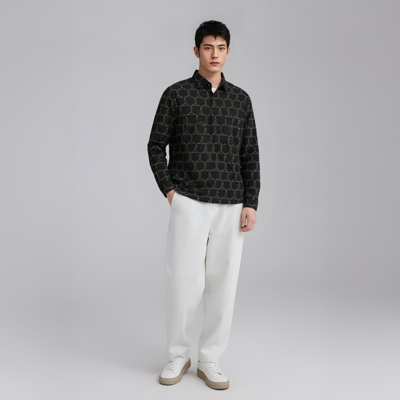 CA356 机场货 卡春秋男式长袖针织衬衫 棉开衫休闲商务上衣弹力