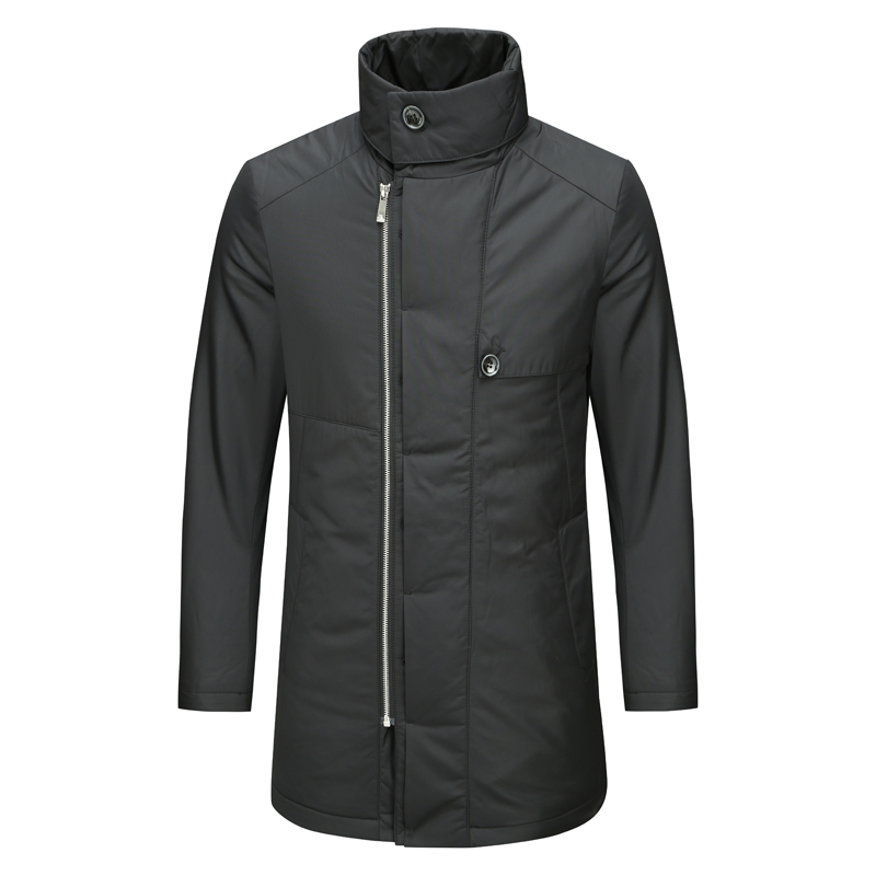 Y1614路冬季男式尼克服 兔毛皮胆休闲保暖防风外套 黑色