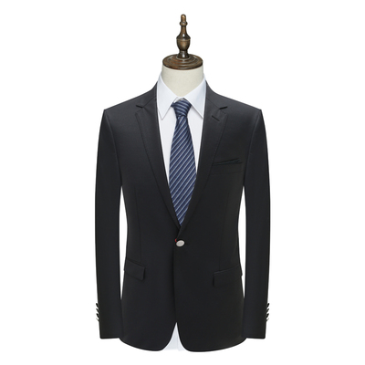 AB970邦纳男式春秋西服 一粒扣后中开衩商务休闲西装 黑色28971