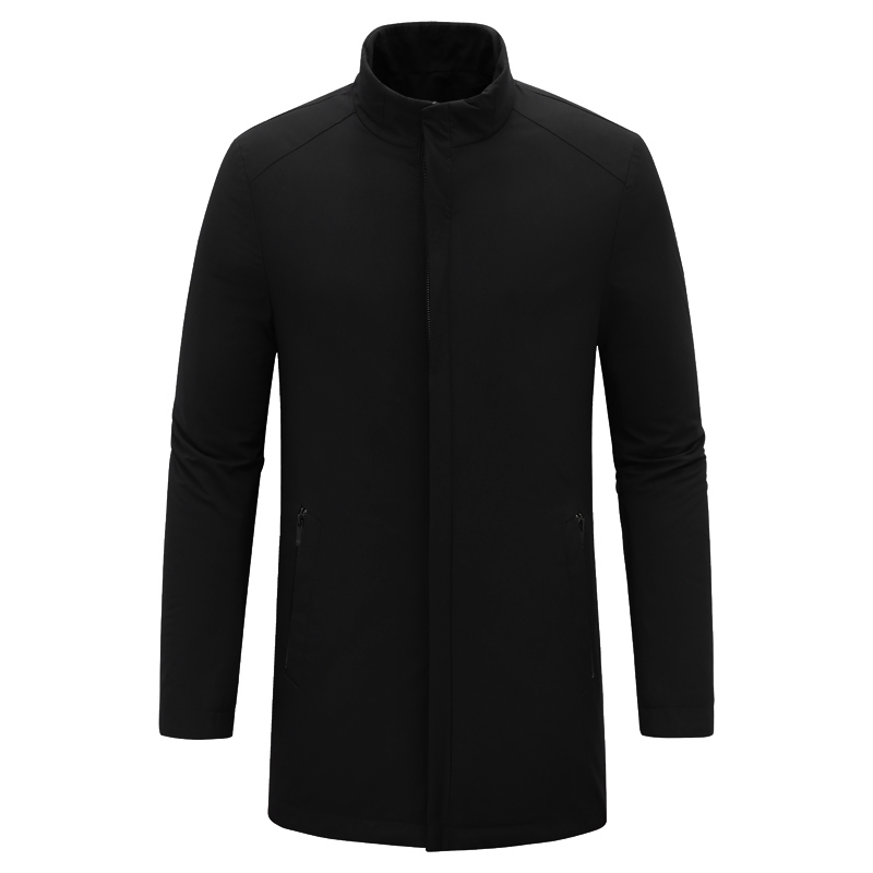 L543.冬季男式尼克服兔毛皮内胆 水貂毛领休闲防风防雨外套 黑色