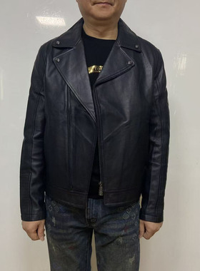 H1288春秋男士皮衣 羊皮革拉链商务休闲外套 时尚都市 105901