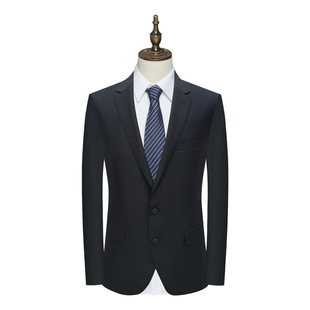 黑色 羊毛两粒扣无开衩商务西装 SL58仕东男式 春秋西服