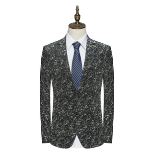 黑色 外套 YW403D春秋男西服 绵羊毛两粒扣后中开衩商务西装