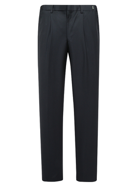 MY595美春秋男式西裤 羊毛中腰直筒商务休闲长裤 黑蓝色MH3-T486