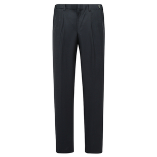 黑蓝色MH3 羊毛中腰直筒商务休闲长裤 T486 西裤 MY595美春秋男式