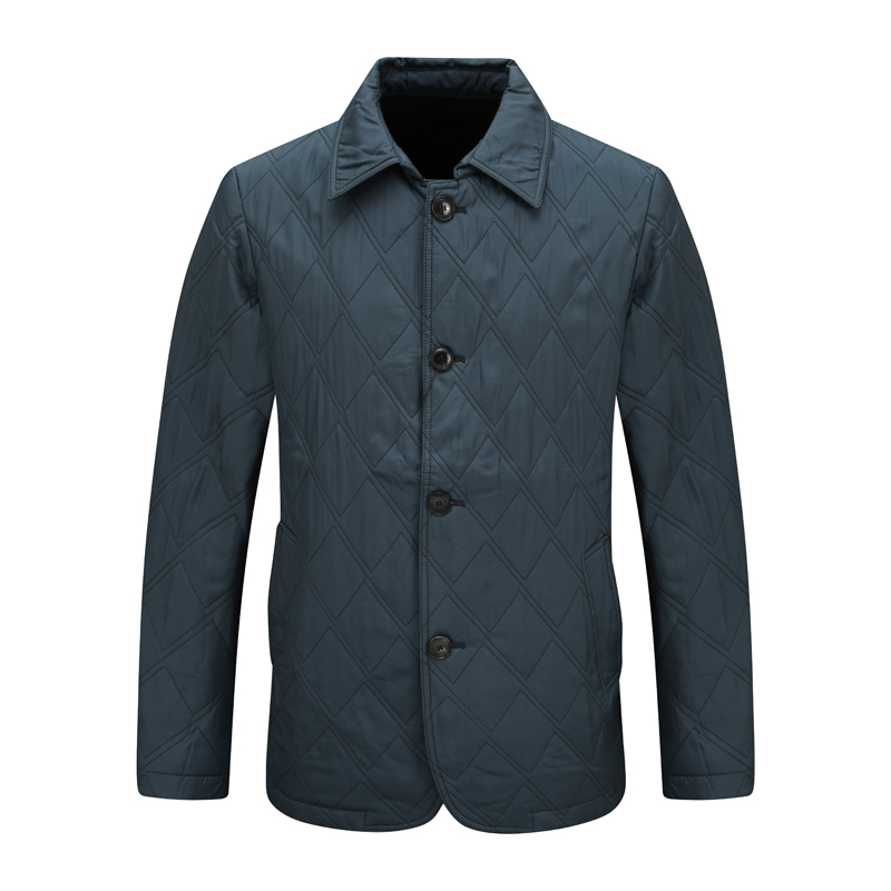 SL77仕东冬季男式尼克服 桑蚕丝 羊毛皮胆休闲保暖外套 蓝色