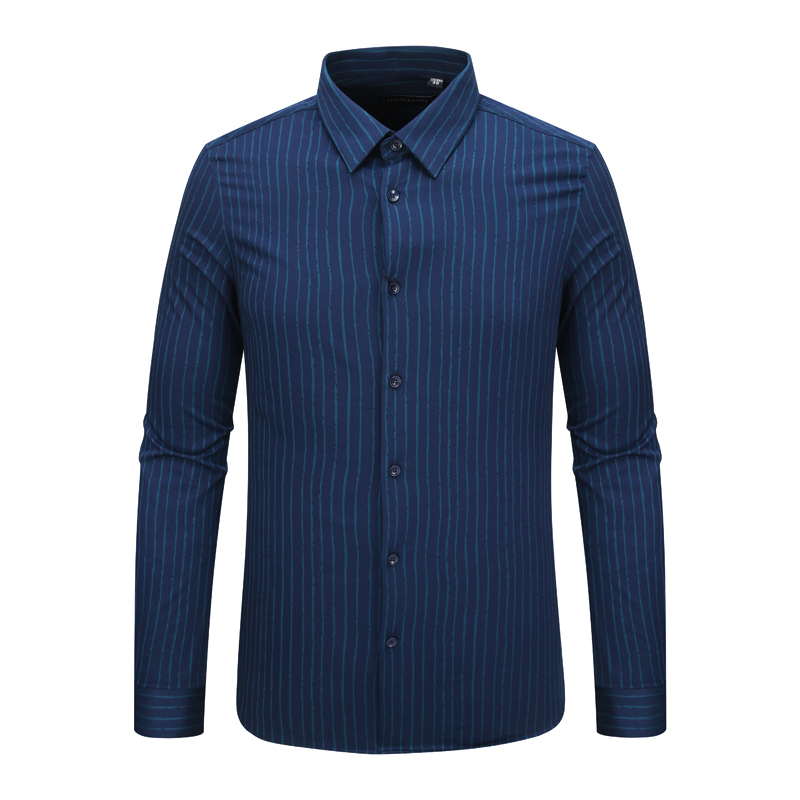 Y1305路男式春秋长袖衬衫 百搭商务休闲上衣