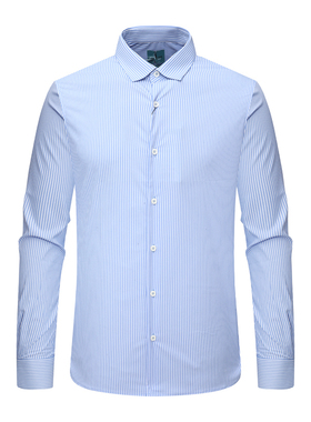 F3664恺春秋男式长袖衬衫 尼龙百搭商务休闲上衣 蓝白条纹