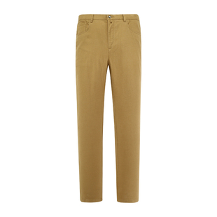 弹力 SL35仕东春秋男式 商务休闲长裤 蚕丝中腰修身 卡其色 休闲裤