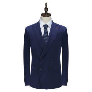 196645 商务西装 B1469鸟牌男春秋西服 绵羊毛两粒双排扣双开衩修身