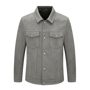 都市 FP578法春秋男式 时尚 直排扣舒适休闲外套 灰色 夹克