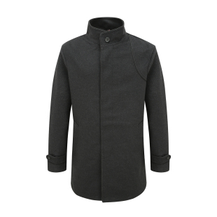 深灰色 羊绒直排扣保暖防风外套 MY489美秋冬男式 大衣