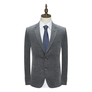 AB964邦纳男式春秋西服 羊毛两粒扣后中开衩商务休闲西装 灰色