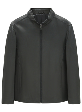 H1269春秋男士皮衣 绵羊皮革拉链商务休闲外套 时尚都市