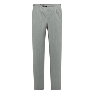 773121 羊毛中腰直筒商务休闲长裤 PL185皮男士 春秋西裤