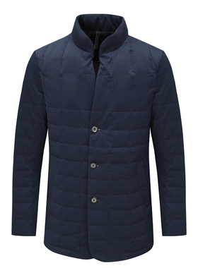 SL141仕东秋冬男式羽绒服 白鹅绒商务休闲保暖防风外套 深蓝色