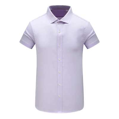 MY276美尔男夏季短袖衬衫 棉休闲商务上衣 淡紫色 时尚都市