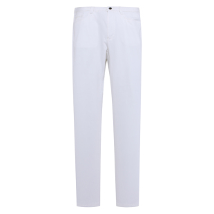 弹力 棉中腰直筒商务休闲长裤 白色 休闲裤 SA1萨BA蒂N春秋男式