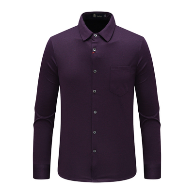 AB1519邦纳男春秋长袖衬衫 棉休闲商务上衣 深紫色 时尚都市