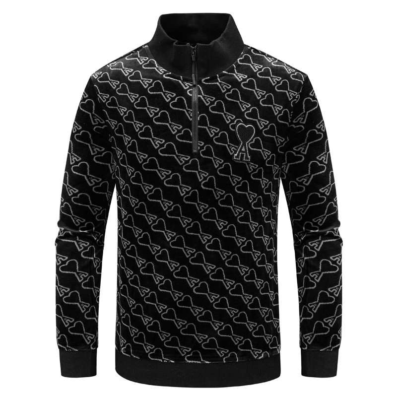 H927男式春秋长袖卫衣 棉立领百搭商务休闲上衣 时尚都市