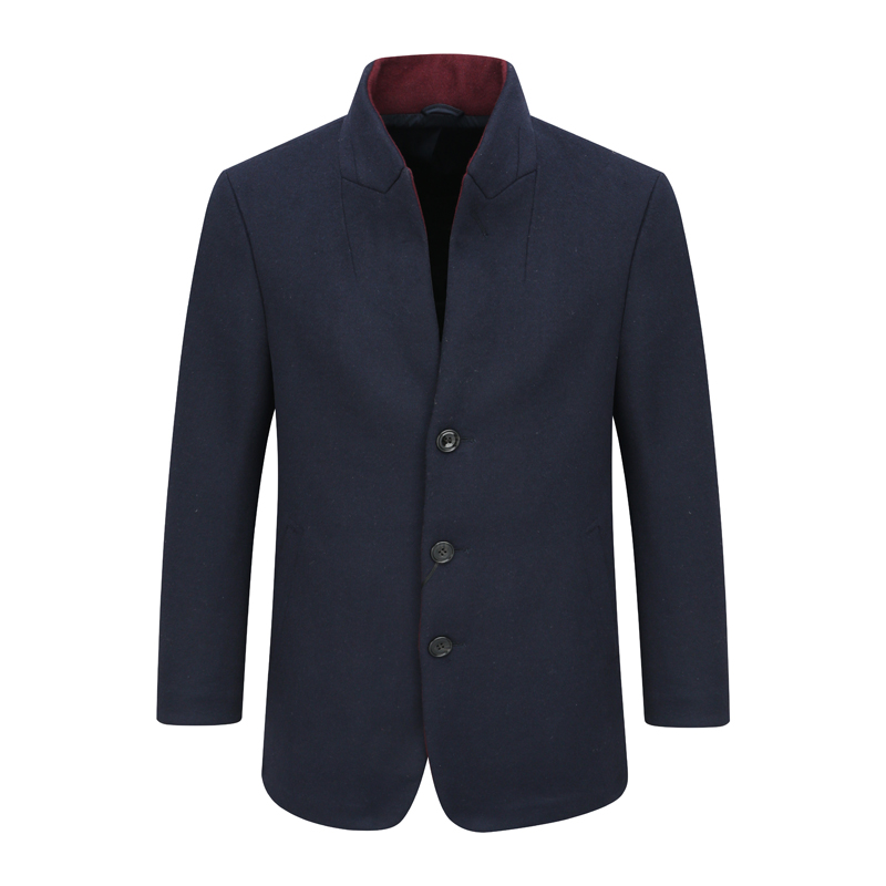 AB624歌秋冬男式毛呢大衣 山羊绒立领休闲保暖外套 时尚都市