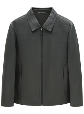 H1285春秋男士皮衣 绵羊皮革拉链商务休闲外套 时尚都市 105113