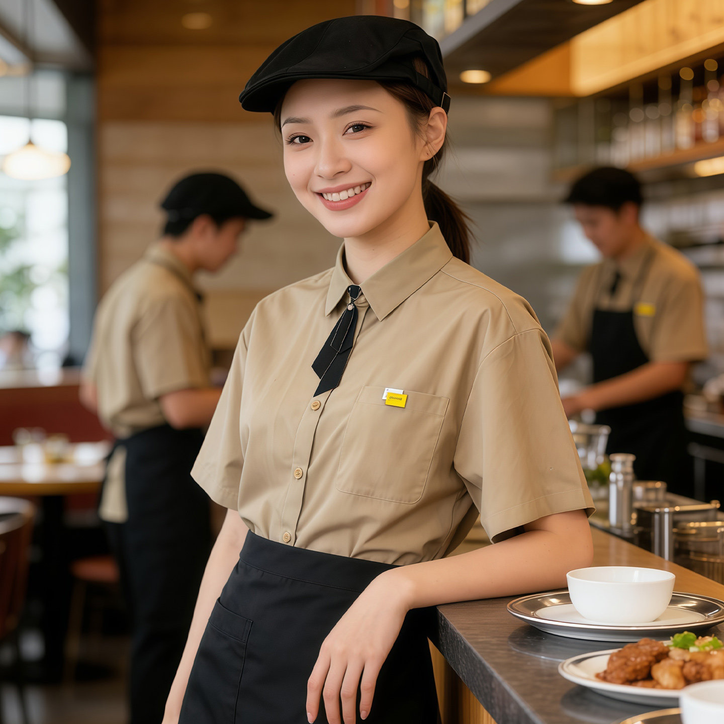 宠物店衬衫工作服短袖定制logo宠物会所美容洗护猫咖不沾毛衬衣女