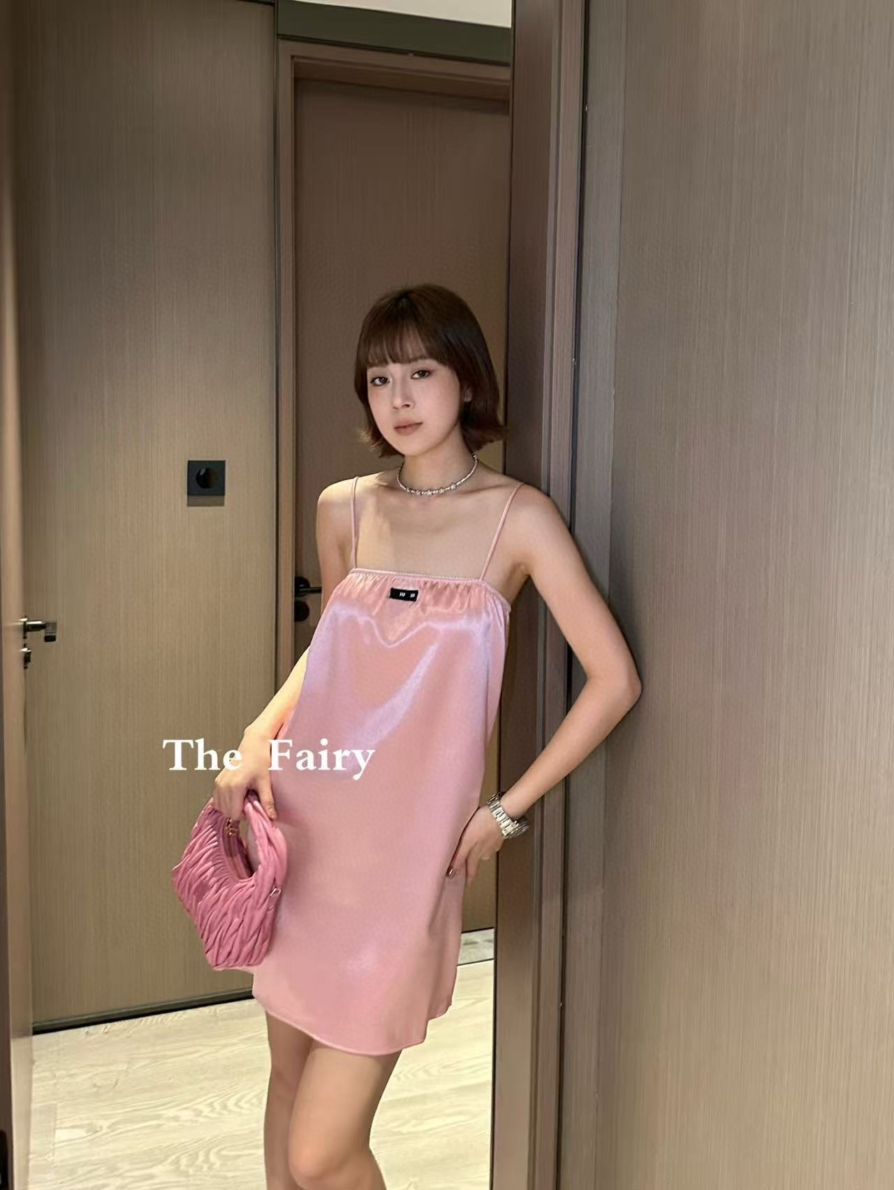 啊缪缎面吊带背心半裙套装女丝滑柔顺缎面复古吊带上衣包裙薄款夏