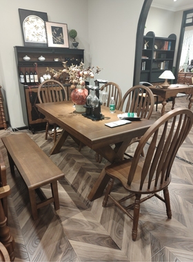 品牌家具专柜品质南洋复古风格大板桌ins餐桌饭桌1600*800*760mm