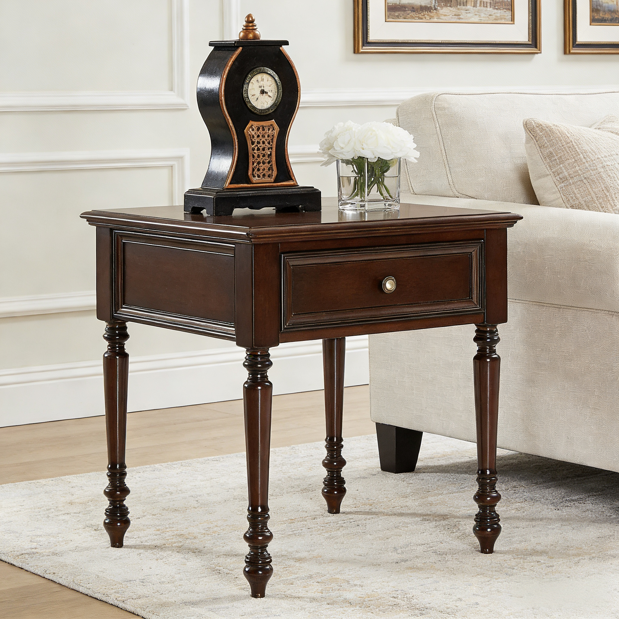 品牌家具专柜同款美式简约高端实木小方几沙发边几580*550*590mm,住宅家具,角几/边几,淘宝优惠券,粉丝福利购,淘宝优惠卷