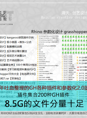 犀牛GH插件学习包电池源大全文件参数设计学习资料【V2.0版本】