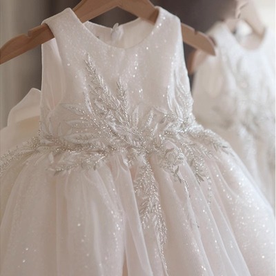 公主裙蓬蓬裙夏女童花童婚纱礼服钢琴演奏儿童演出宝宝生日连衣裙