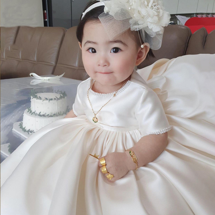 女童花童礼服婴儿百天