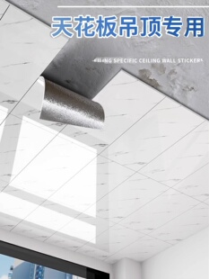 天花板贴纸自粘屋顶墙板卫生间吊顶彷瓷砖浴室顶墙贴遮丑防水防潮