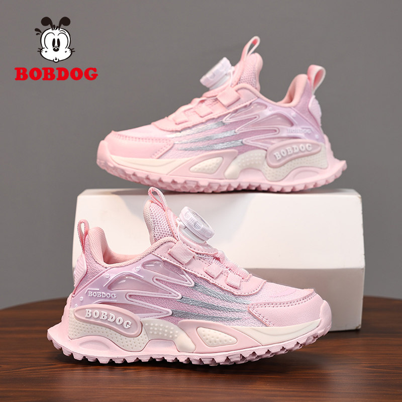 巴布豆女童春秋透气轻便跑步鞋