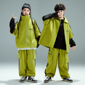 街舞儿童潮服演出服男童hiphop童装 少儿嘻哈假两件套装 爵士女走秀
