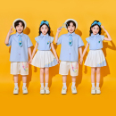 六一儿童演出服小学生运动会开幕式 班服合唱服表演 啦啦操蓝色衬衫