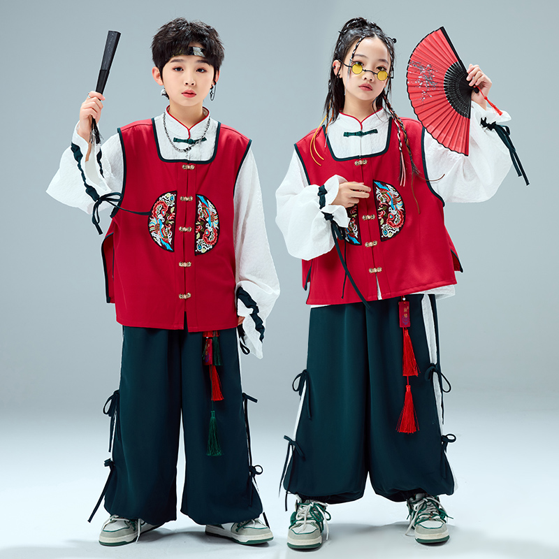 元旦中国风演出服儿童合唱表演