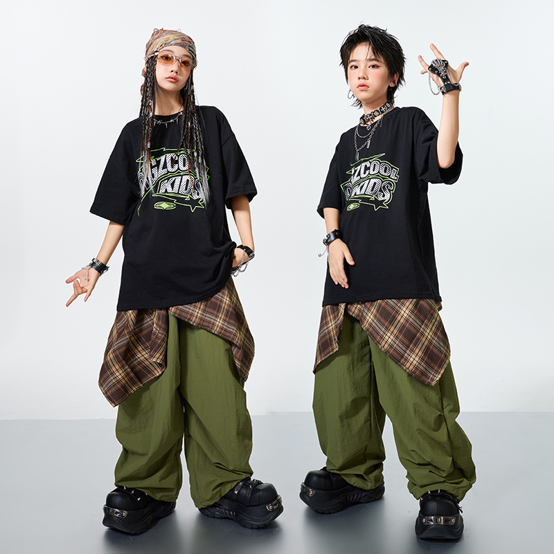 儿童街舞潮服演出服男童套装hiphop童装少儿嘻哈爵士舞架子鼓潮牌