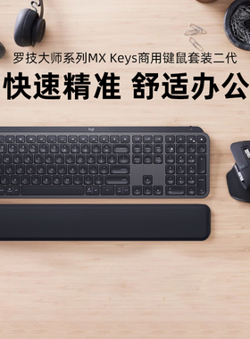 罗技大师系列MX Keys第二代商用键鼠套装无线蓝牙办公bolt接收器