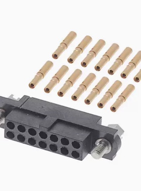 M80-4611405 矩形连接器14POS插座2排2mm母插口黑色压接镀金自由